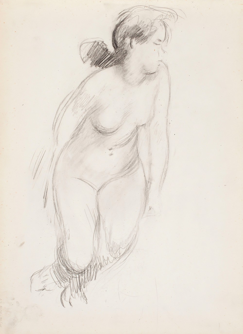 Sitting naked woman