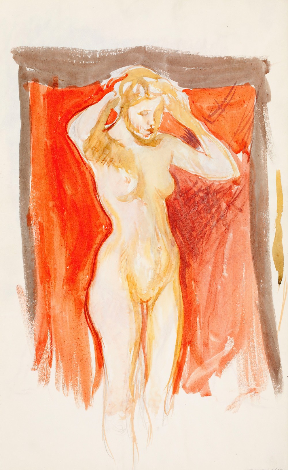 Standing nude model