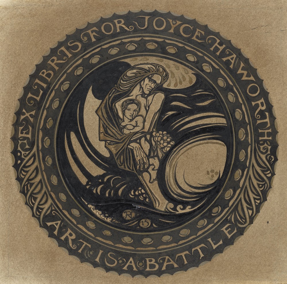 Ontwerp voor ex libris voor Joyce Haworth