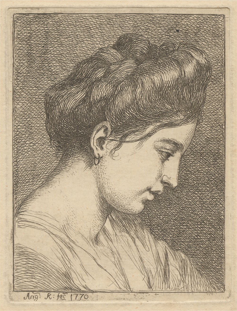 Woman Adjusting a Ribbon in Her Hair (c. 1768)