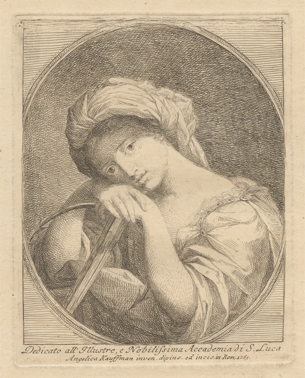 Bust of a Young Woman with Flowers in Her Hair