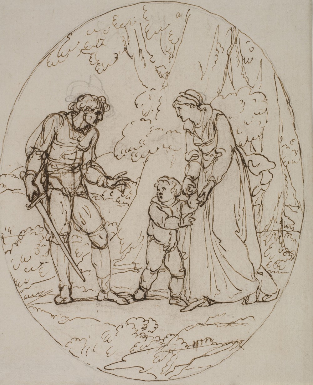 Queen Margaret and the Robber; Margaret of Anjou Queen of England attacked by robbers in a wood and robbed of everything whilst she was fleeing from the kingdom