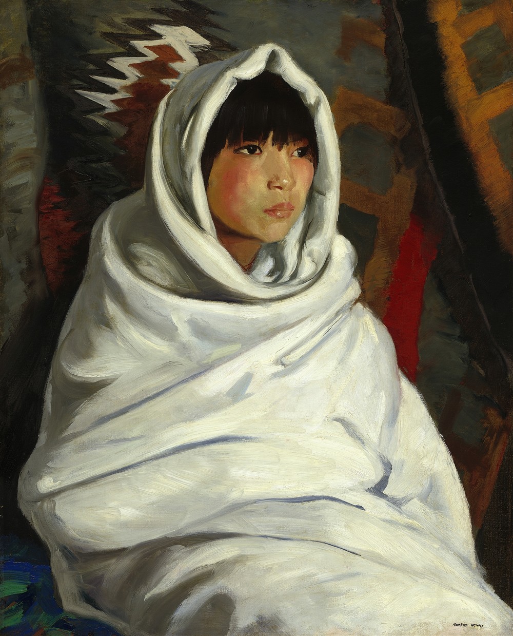 Indian Girl in White Blanket