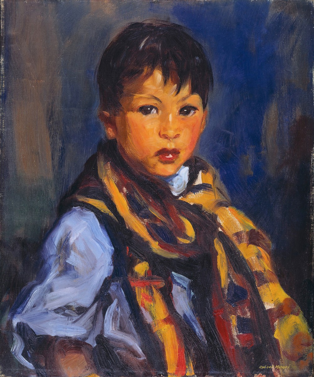 Boy with Plaid Scarf