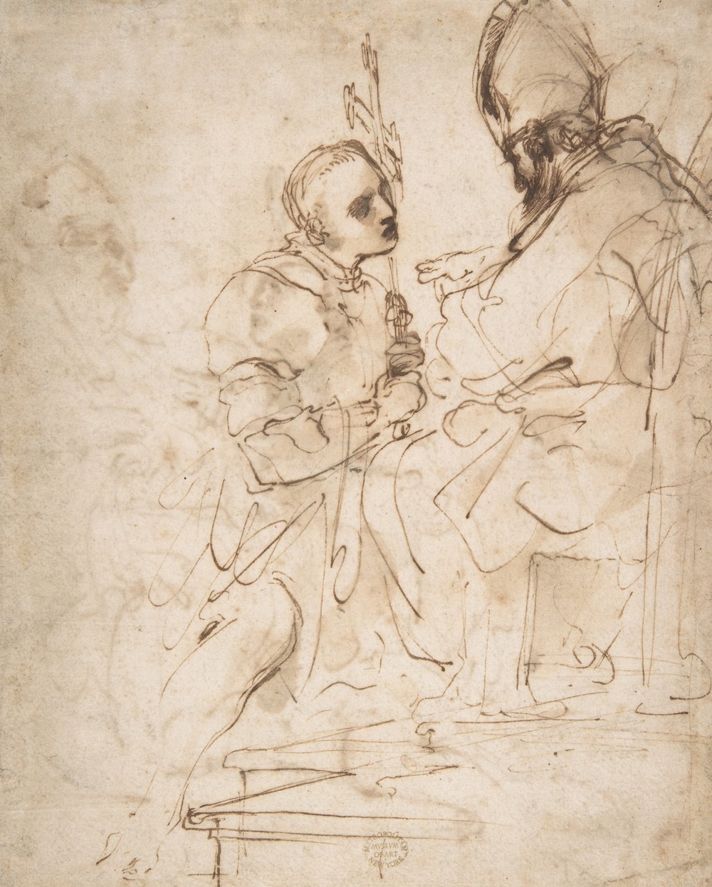 Youth Kneeling before a Prelate (ca. 1620)