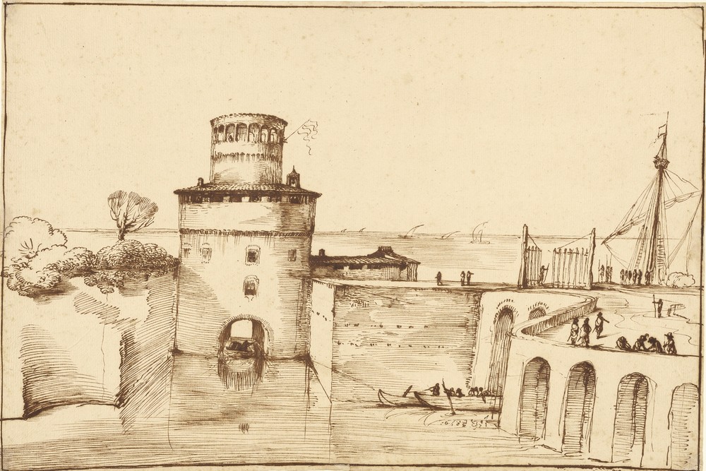 Landscape with a View of a Fortified Port