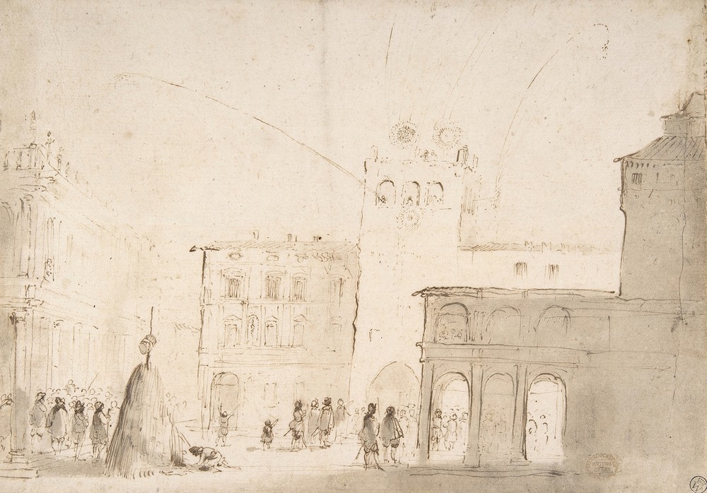 Fireworks in a Piazza (ca. 1618–23)