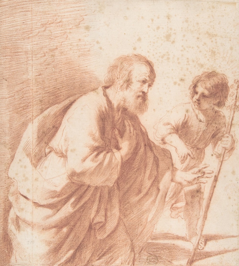 Saint Joseph Seen with his Flowering Staff, which is Held by the Christ Child