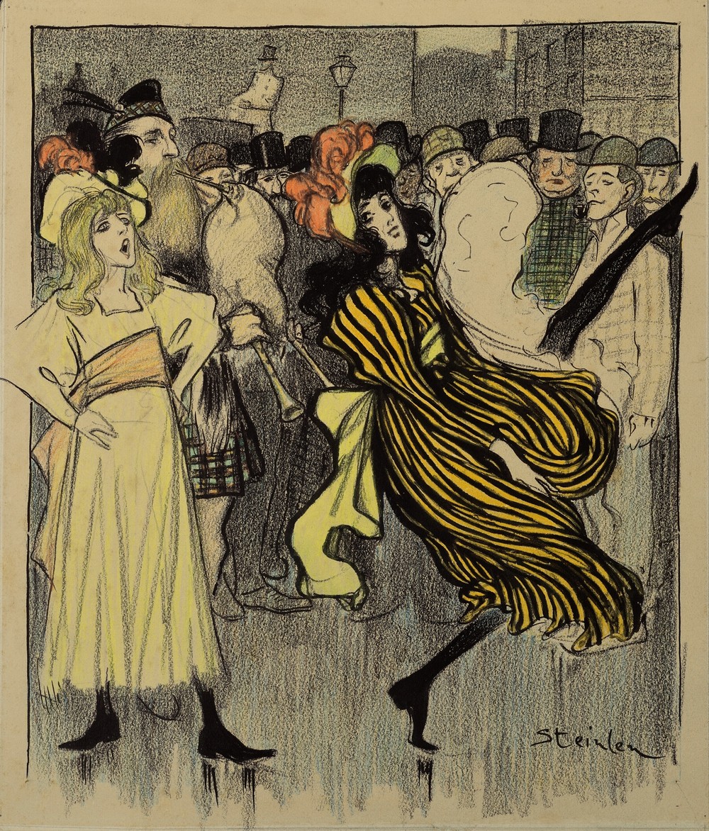 Danseuse écossaise dans une rue de Londres