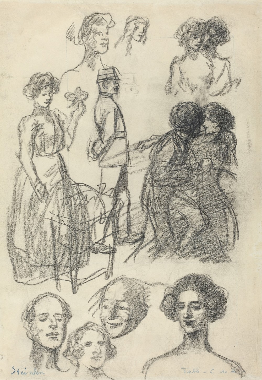 Sketches for ‘Lovers on a Bench’