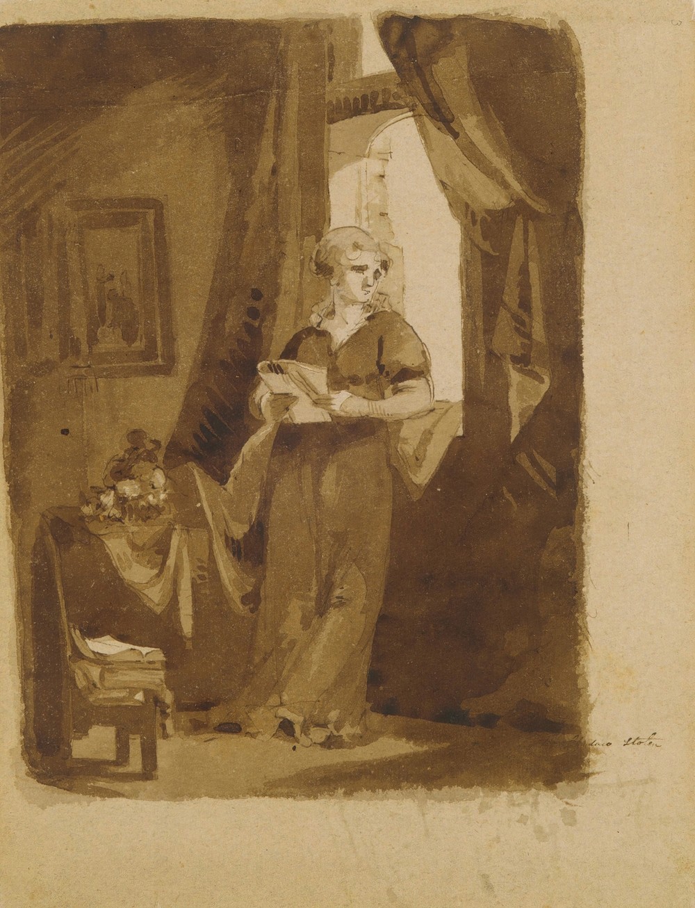 Woman at a Window (from Sketchbook) (1810–20)