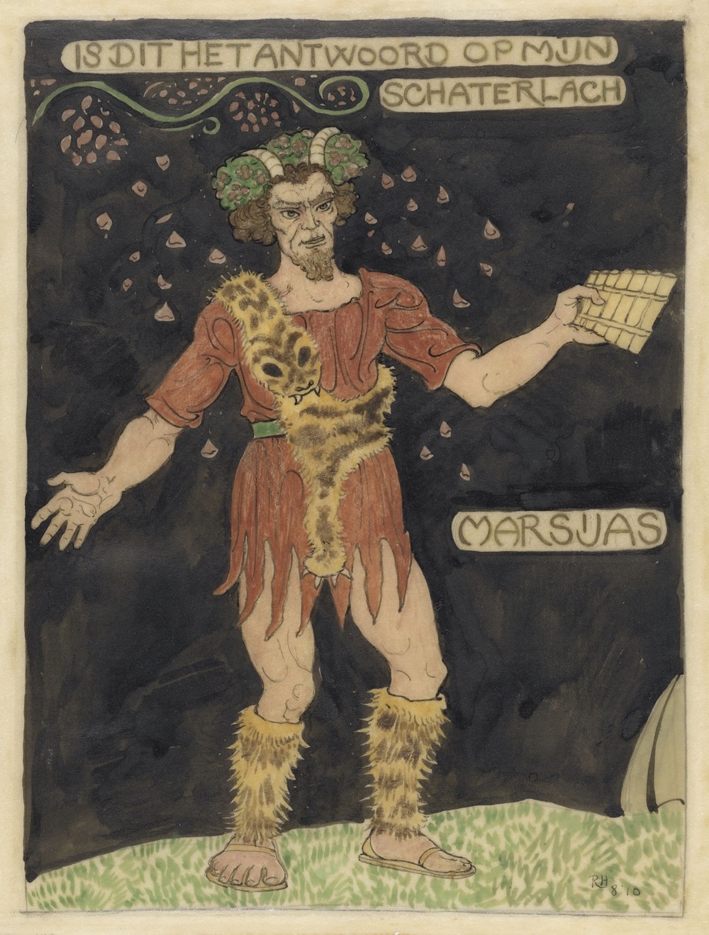 Ontwerp voor kostuum voor Marsyas