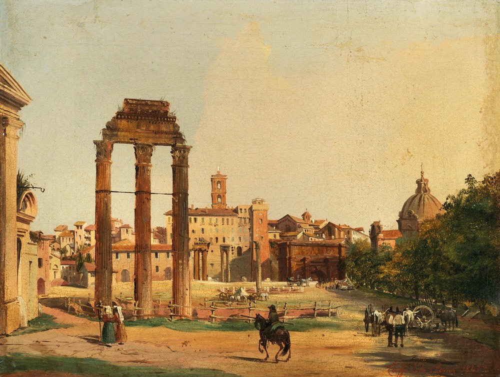 Rome, a View of the Roman Forum with the Temple of Castor and Pollux