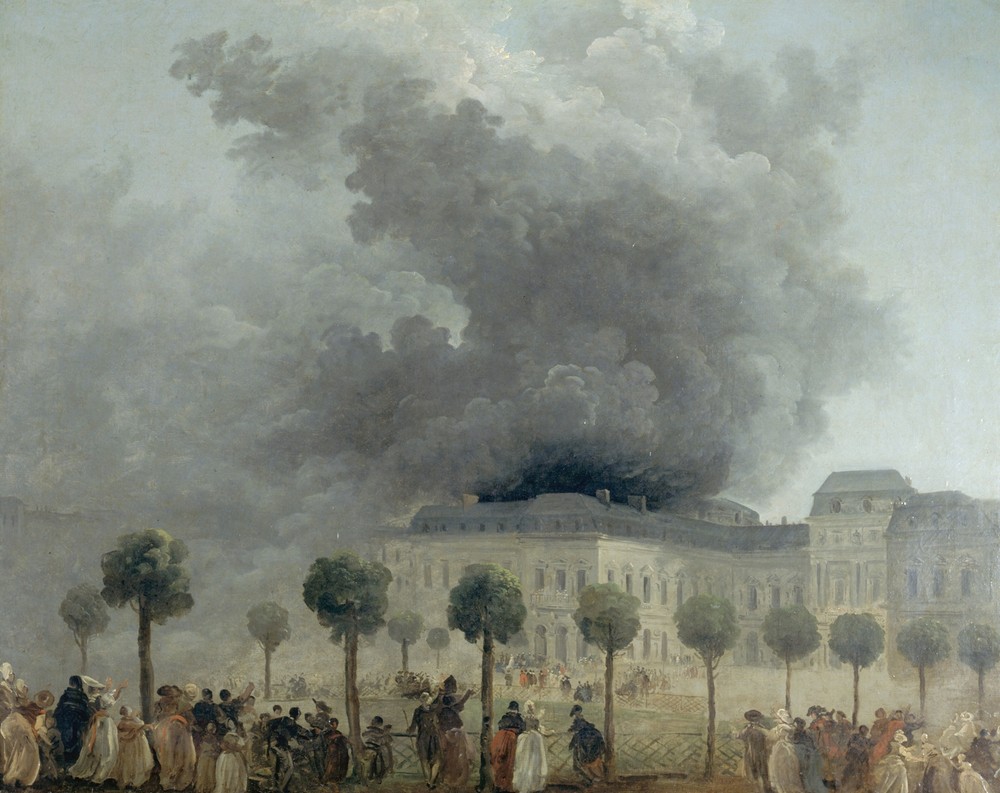 L’incendie de l’Opéra, vu des jardins du Palais-Royal, le 8 juin 1781