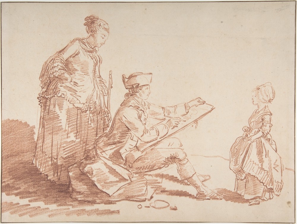 Artist Sketching a Young Girl (ca. 1773)