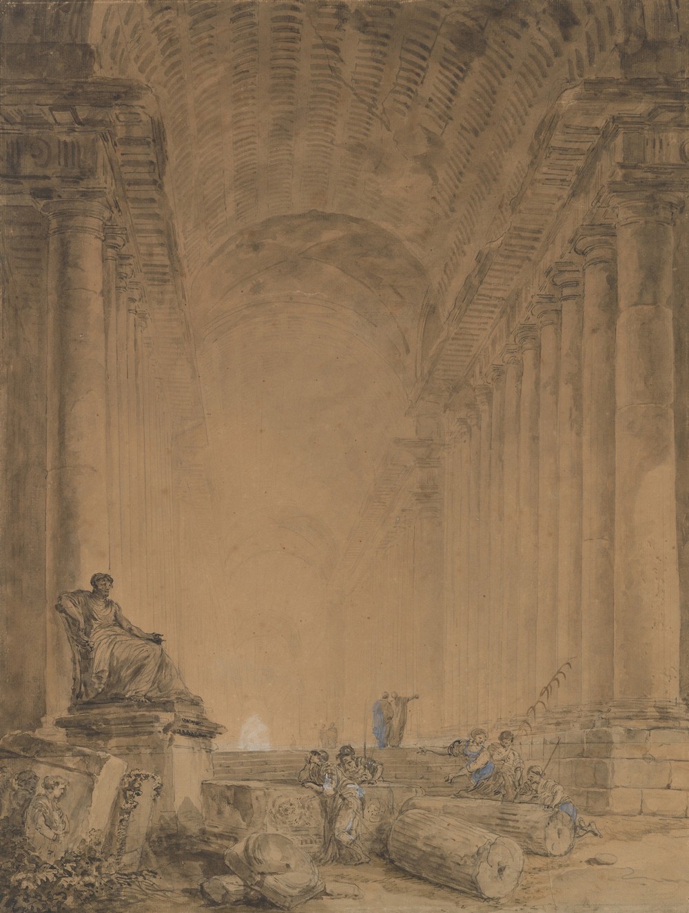 Figures in a Colonnade (ca. 1780)