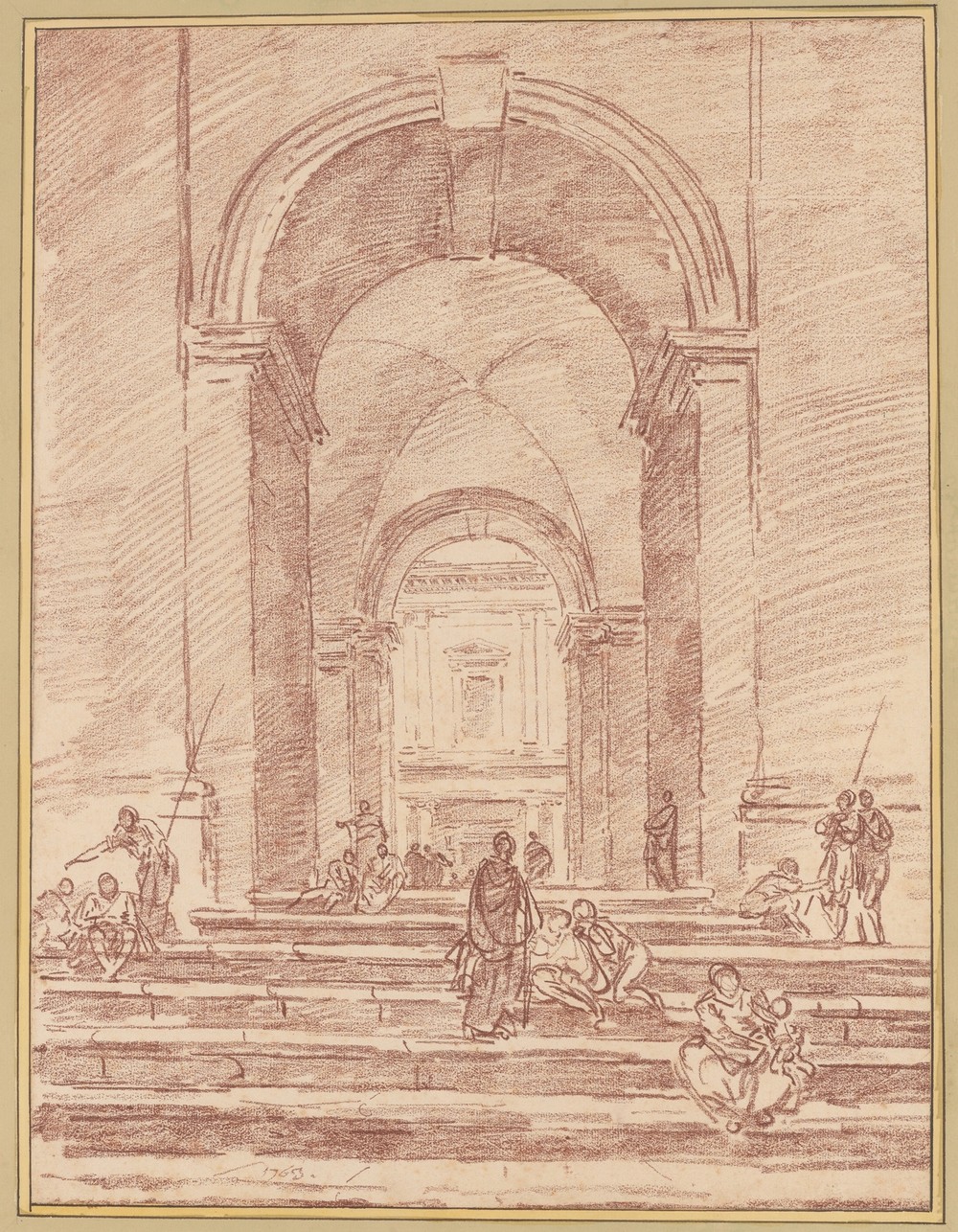 Figures in a Roman Arcade