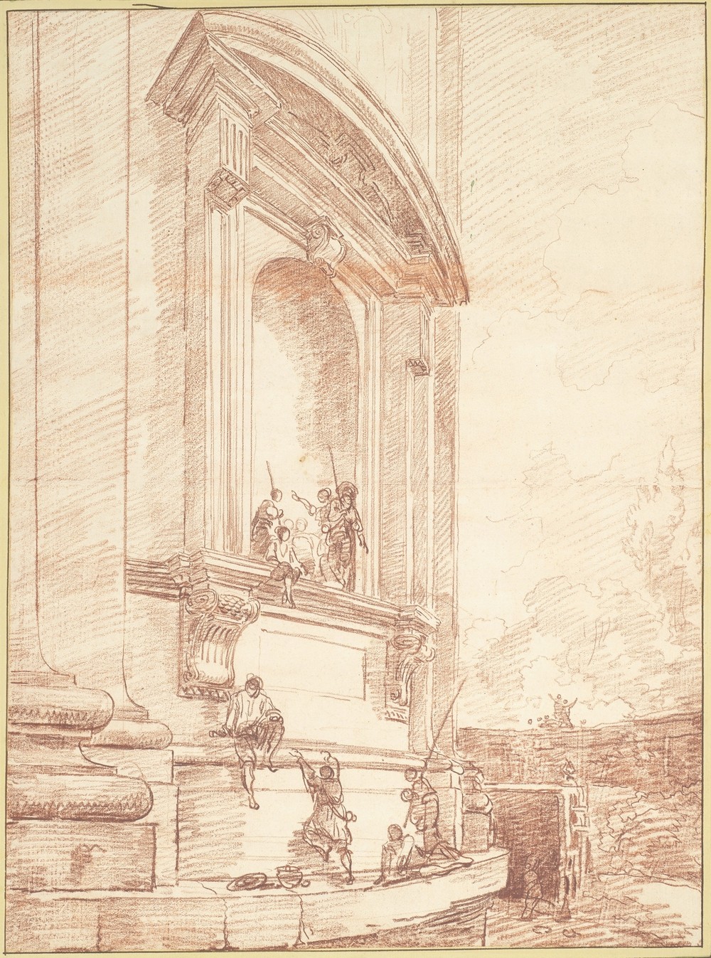 Figures in One of Michelangelo’s Niches on the Apse of St. Peter’s, Rome (ca. 1763)
