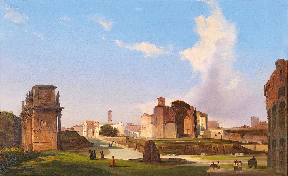 A View Of The Roman Forum With The Arch Of Constantine