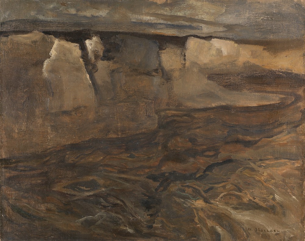 Dachauer Landschaft mit weißem Felsen