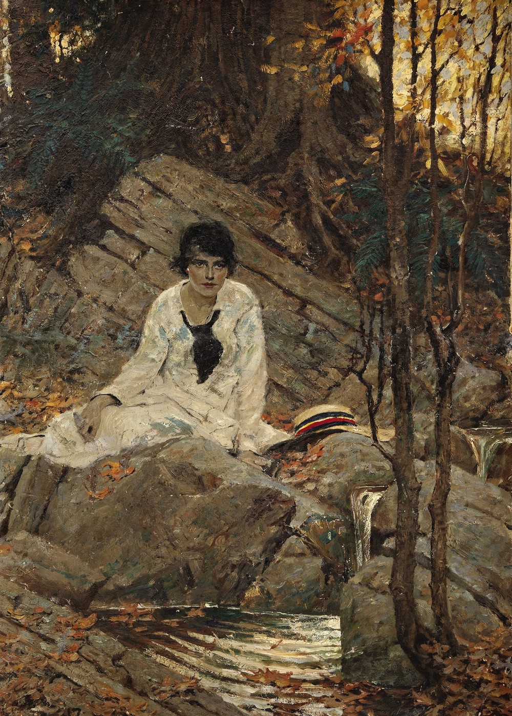 Seated Woman With a Hat (circa 1917)