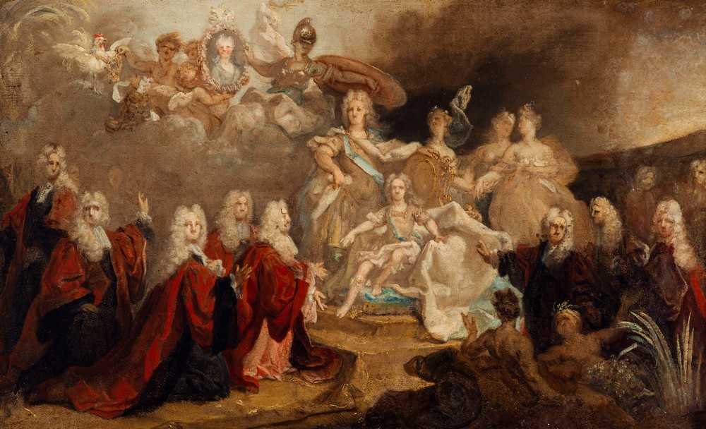 Allégorie des fiançailles de Louis XV avec l’infante Marie-Anne-Victoire d’Espagne (1722)