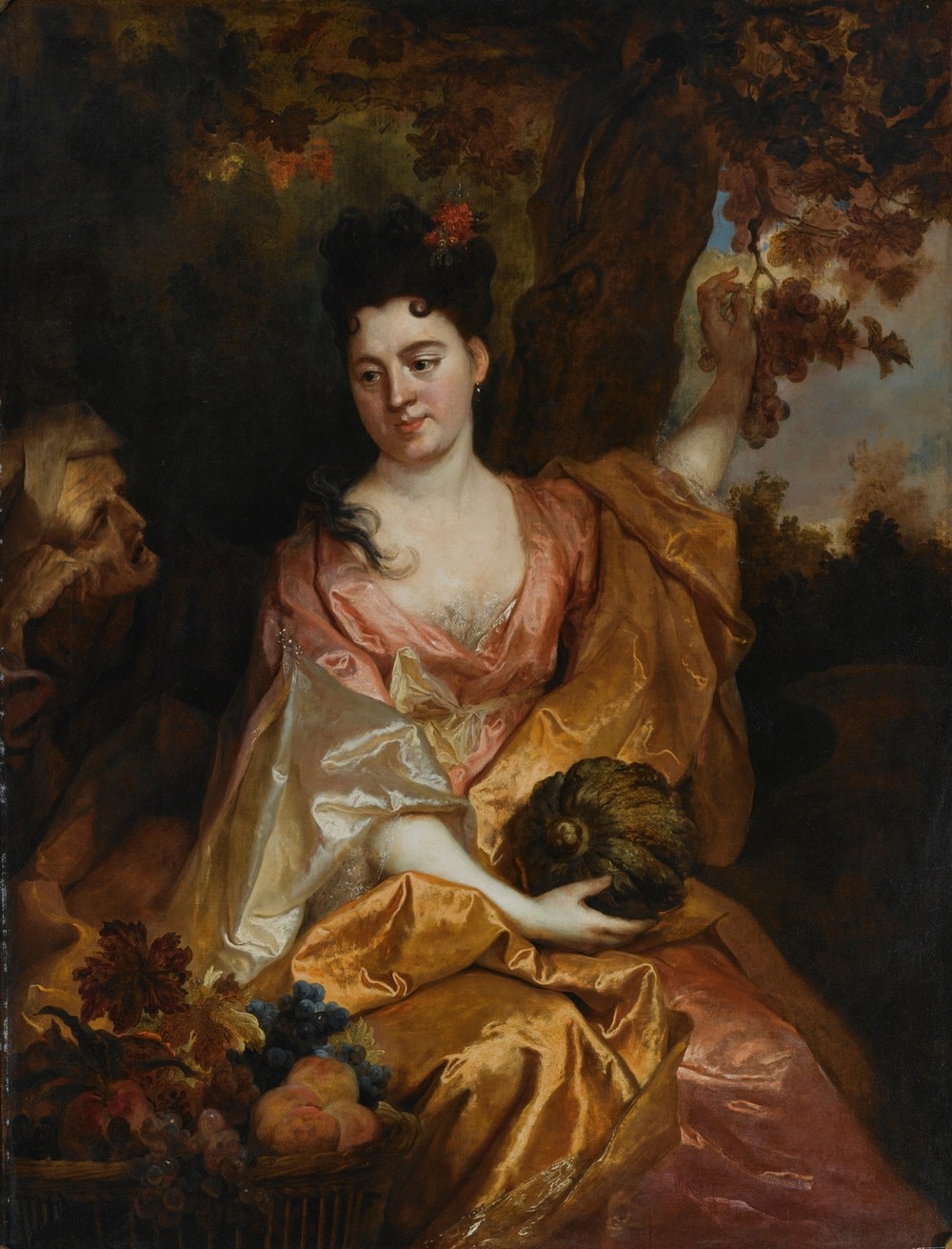 Portrait Of A Lady as Pomona, beside her Vertumnus