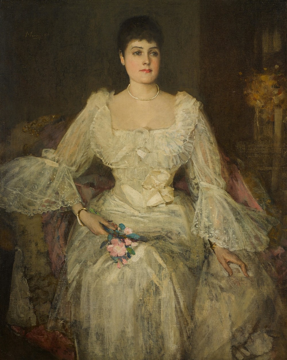 A lady in white (A portrait of Lady Lyle)