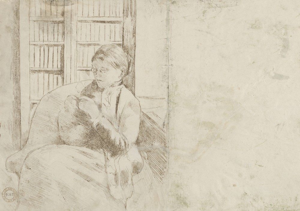 Knitting in the Library (verso) (c. 1881)