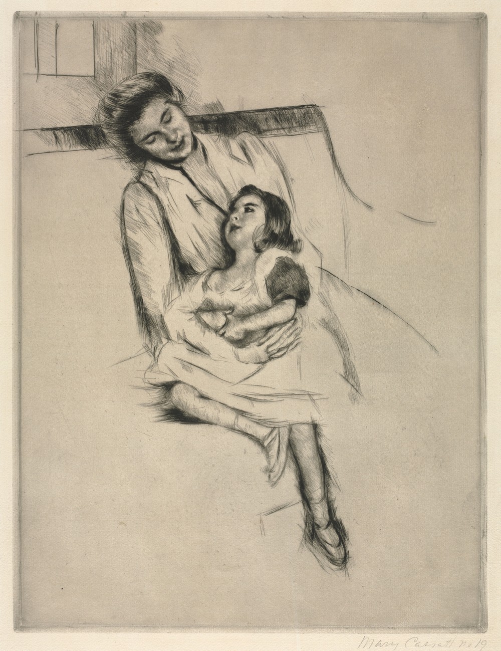 Reine and Margot Seated on a Sofa (c. 1902)