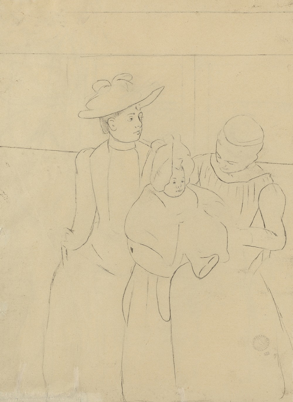 In the Omnibus (verso) (c. 1891)