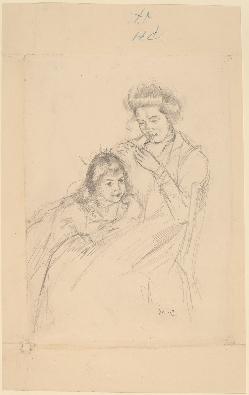 Margot Leaning against Reine’s Knee (c. 1902)