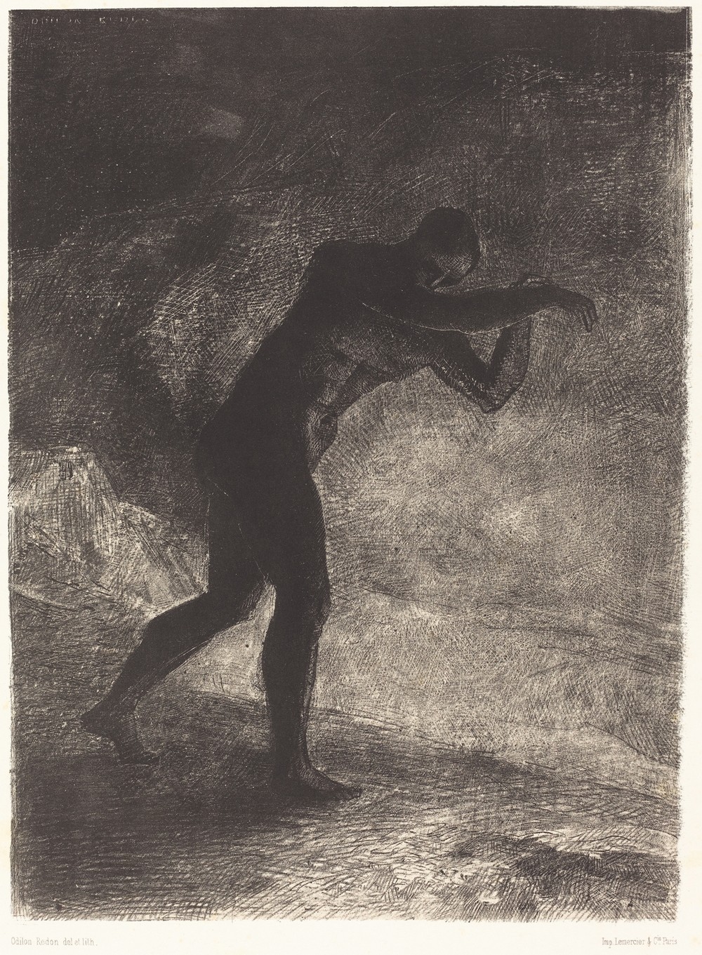 Et l’homme parut, interrogeant le sol d’ou il sort et qui l’attire, il se fraya la voie vers