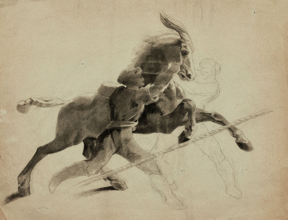 Cheval emballé d’après Géricault