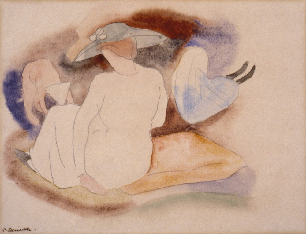 Woman with Hat and 2 Figures (ca. 1916)