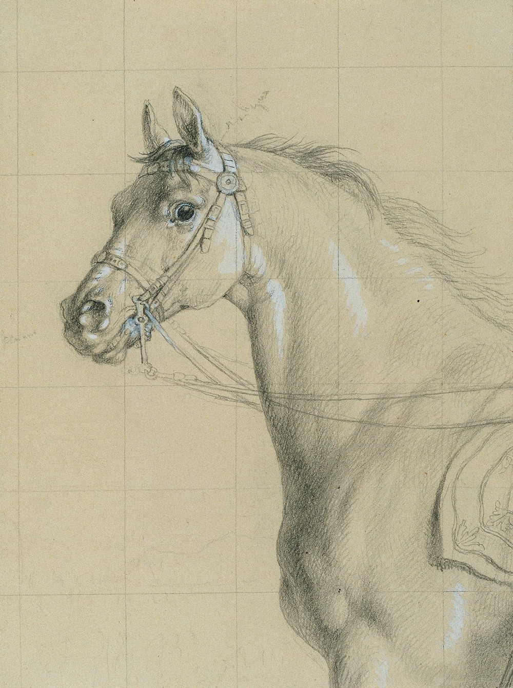 Pferdestudie zu ‘Erzherzog Karl mit seinem Stab in der Schlacht bei Aspern’ (before 1819)