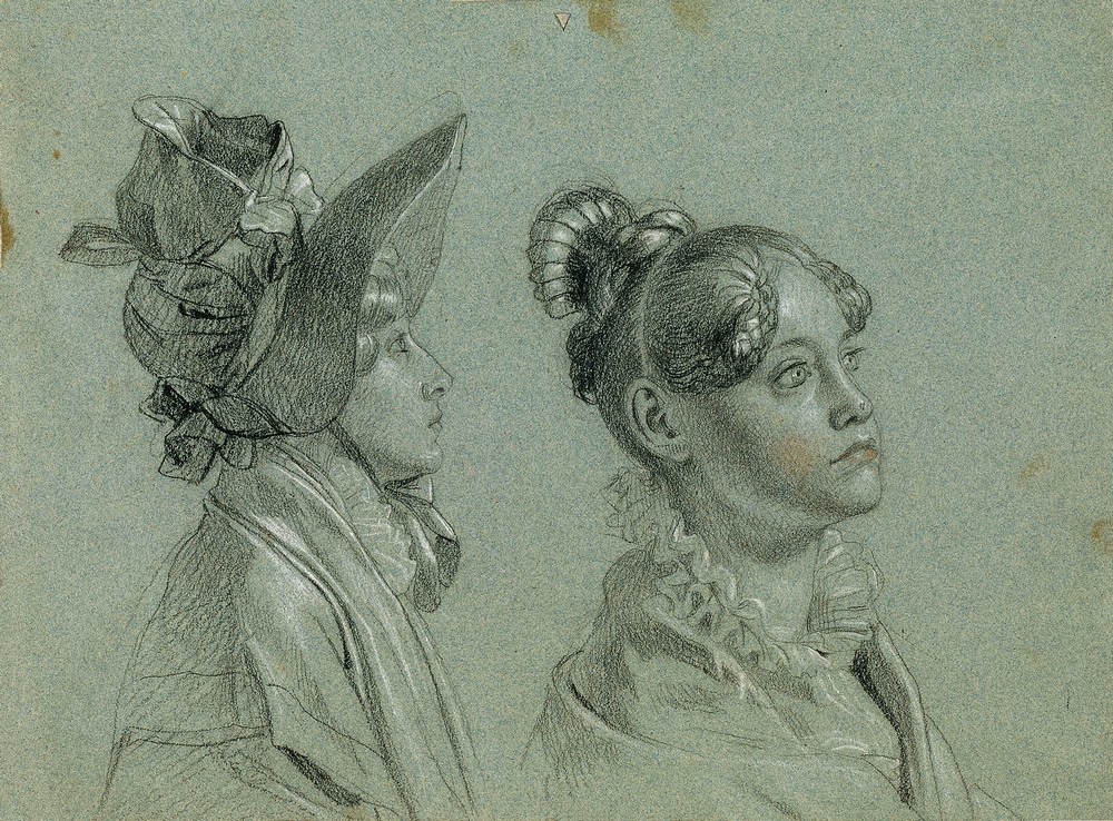 Zwei weibliche Studien zu ‘Rückkehr des Kaisers Franz aus Pressburg’ (before 1828)