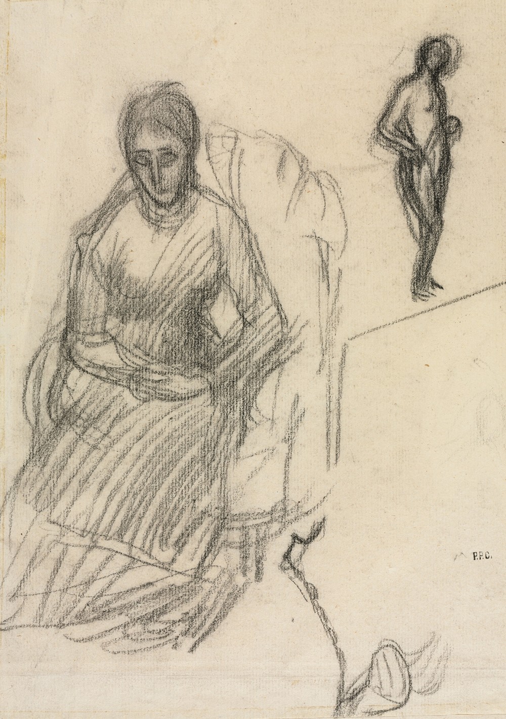 Study of Madame Marie Cantacuzène; Study of Standing Female Nude (c. 1883)