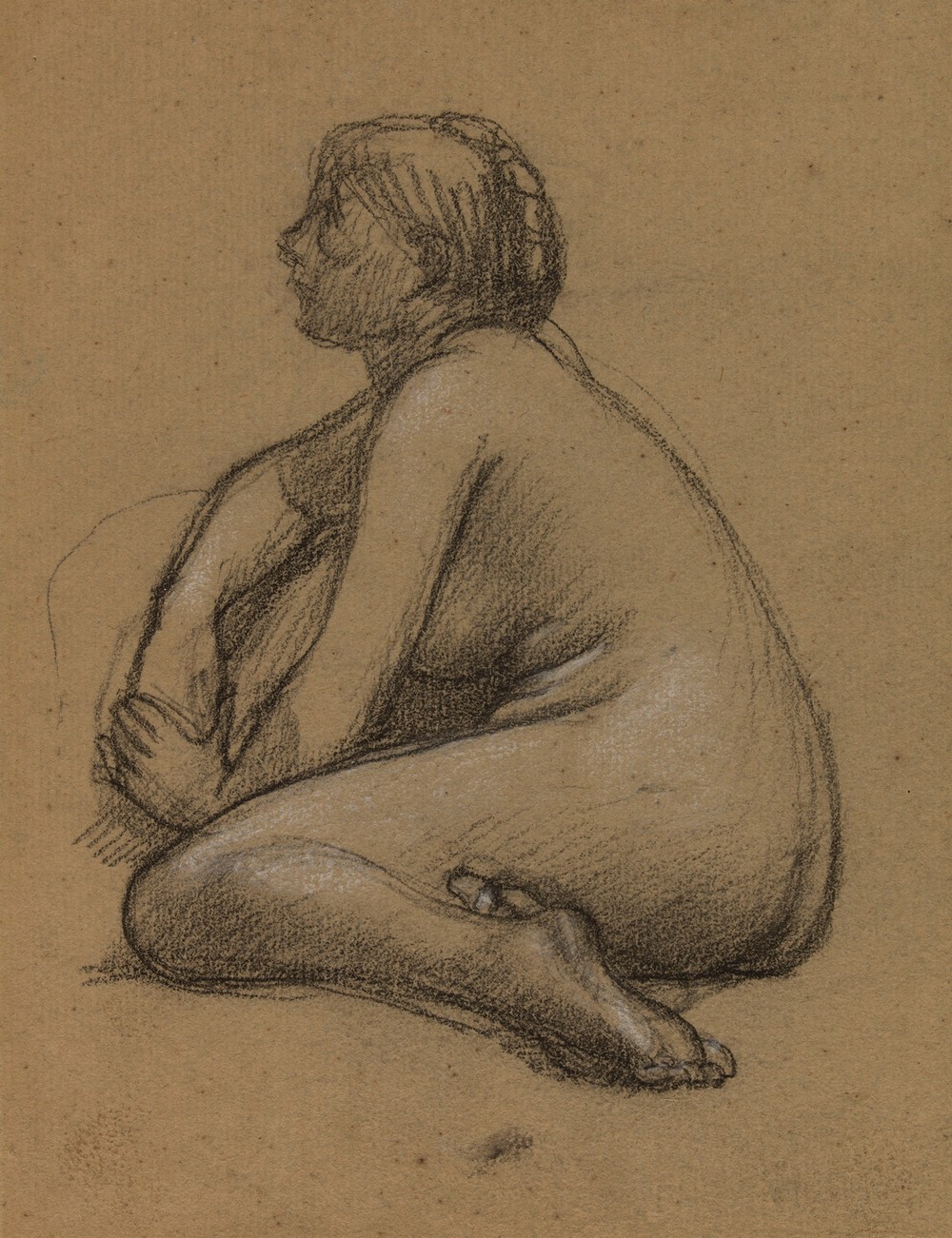 Femme nue accroupie