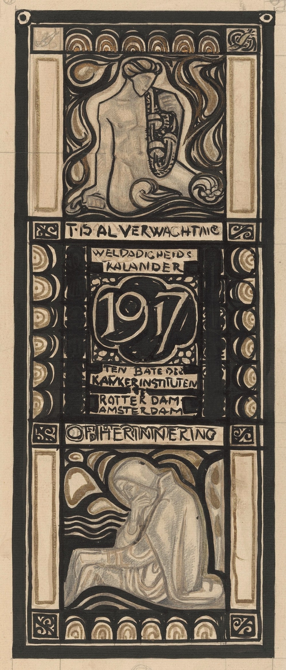 Ontwerp voor Weldadigheidskalender voor 1917