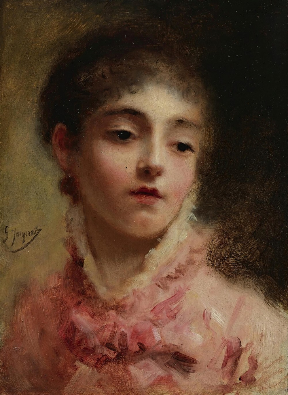Young Woman In A Pink Dress