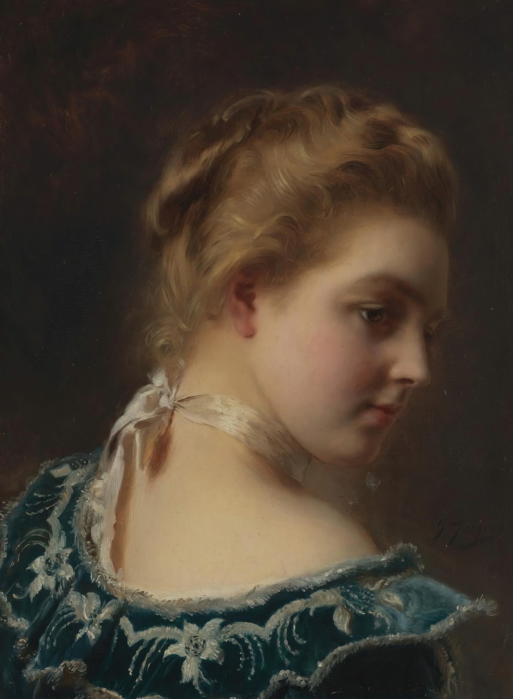 Young Beauty In A Green Dress