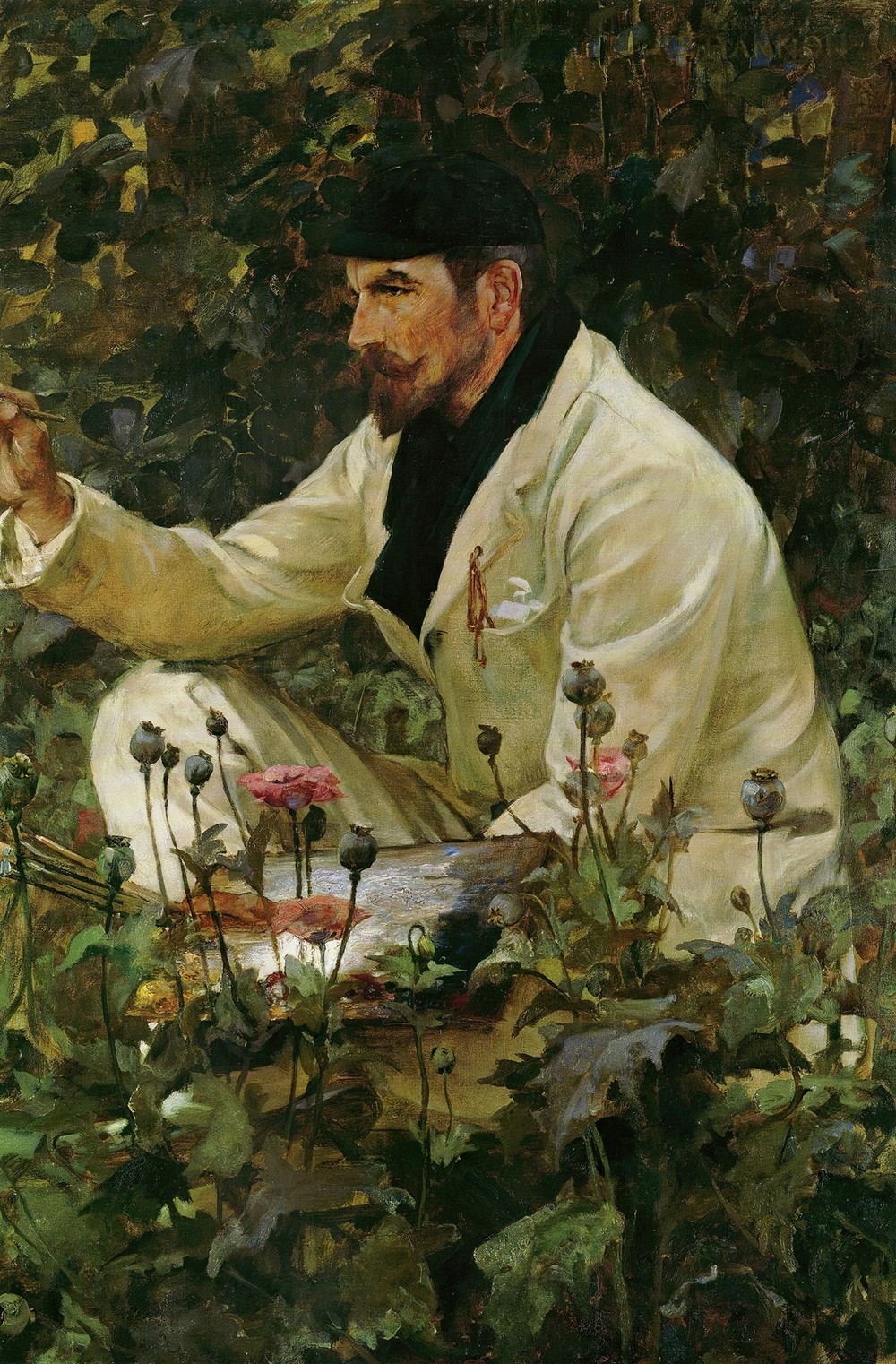 George Hitchcock working in his garden in Egmond (between 1891 and 1895)
