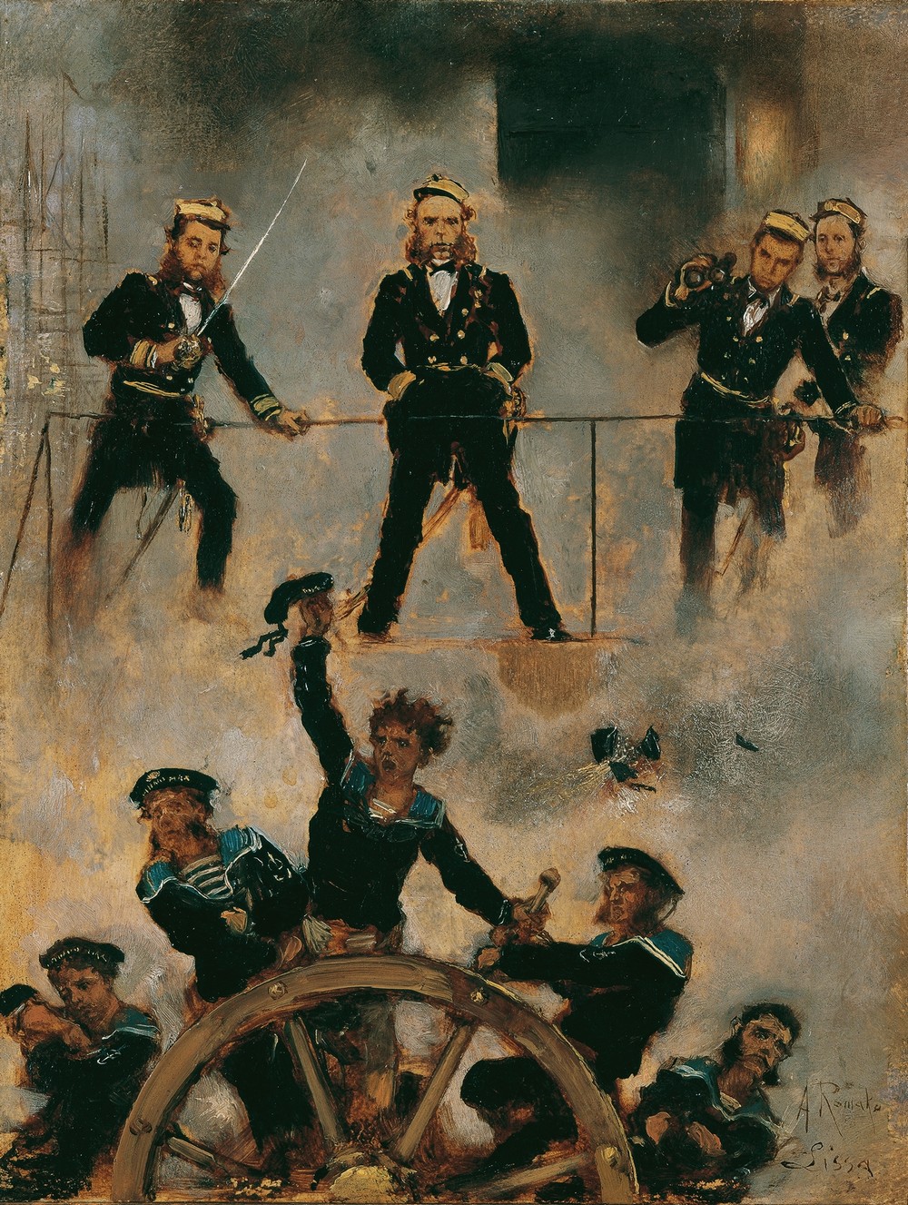 Tegetthoff in der Seeschlacht bei Lissa II