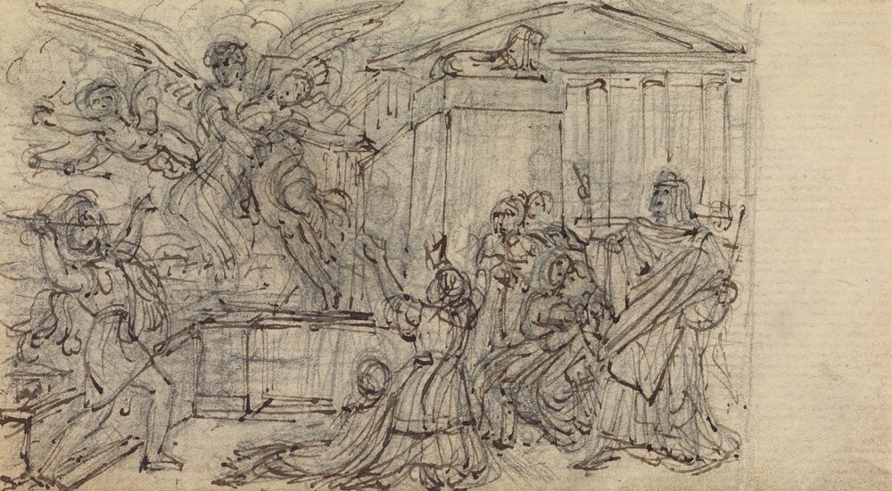 Study of a Woman, being Taken Away by a Winged Being