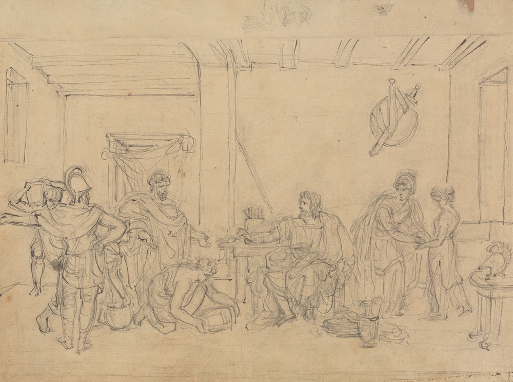 Study of an Interior Scene, with Roman Soldiers