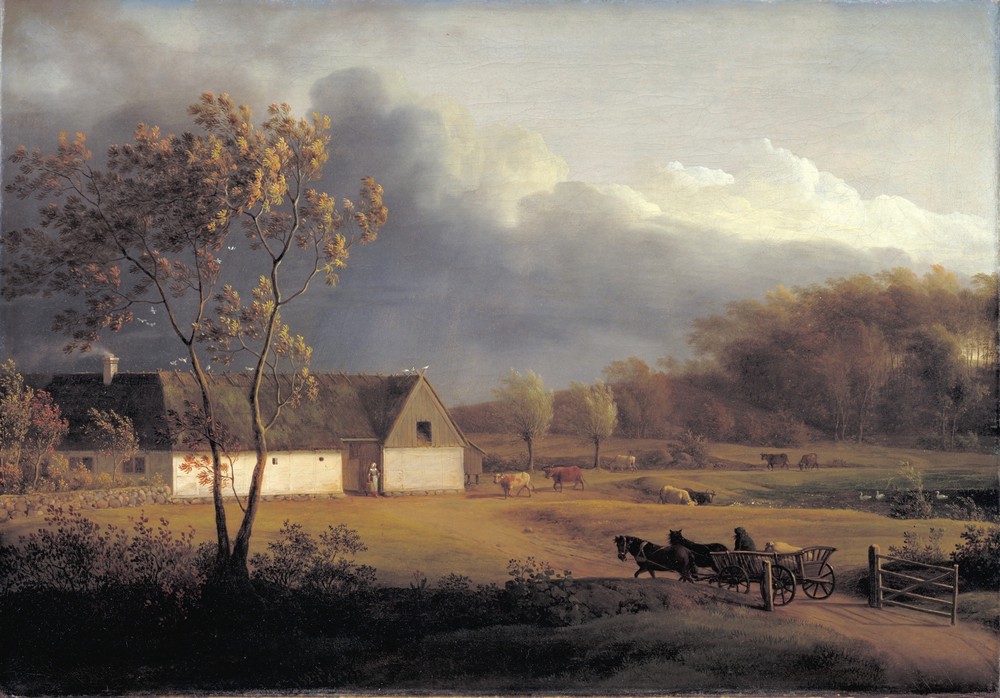 A Storm Brewing behind a Farmhouse in Zealand