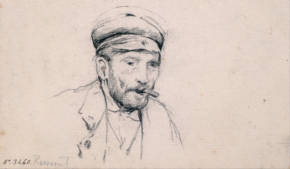 Study of a Male Head (circa 1880-1885)