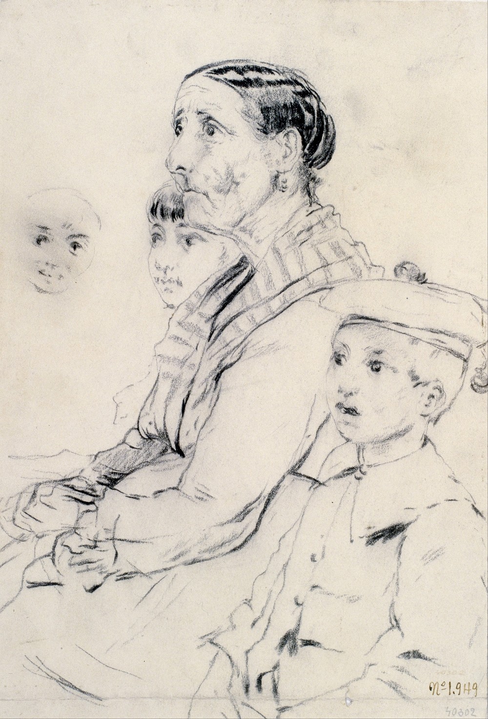 Study of a Woman and Children (circa 1883)