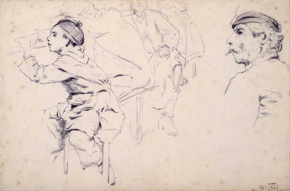 Study of Children and Figures of Men (circa 1883)